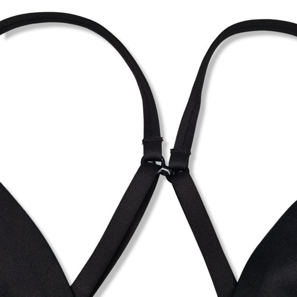 Free People Size XS Black Sage Long Line Bralette Unlined Wireless Plunge - Picture 3 of 6
